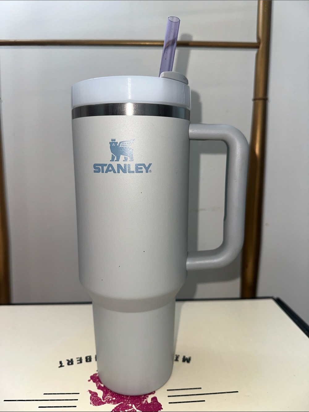Stanley 40 oz Gray Travel Tumbler with Handle